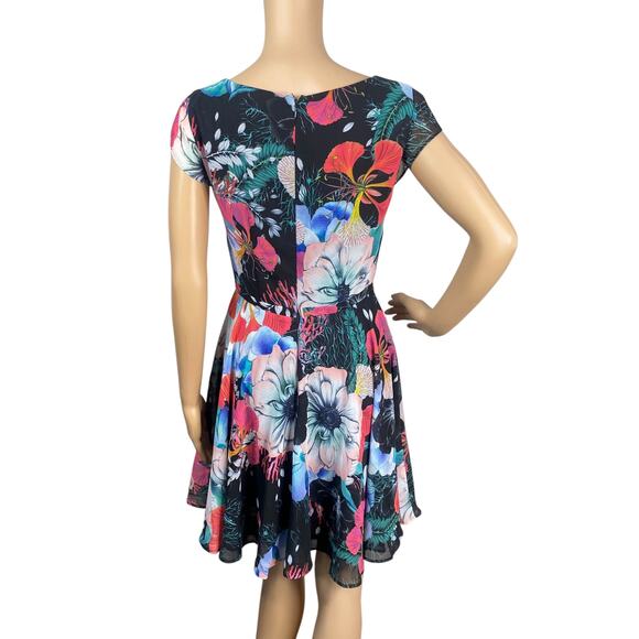 French Connection Floral Reef Fit & Flare Skater Mini Party Dress SZ 4 - Picture 10 of 13